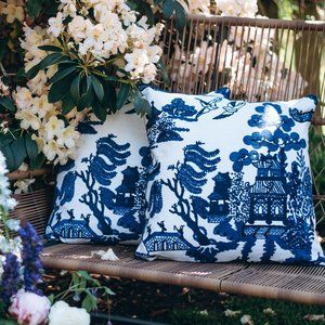 Set of 2 Brand New Willow Blue Pillows